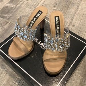 Brand New.  Karl Lagerfeld high heel shoes women's with Rhinestone. size 7. NEW